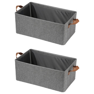 可折疊衣物分隔收納箱 - 灰色 - 陽離子面料, 47x寬28x高20cm, 2個