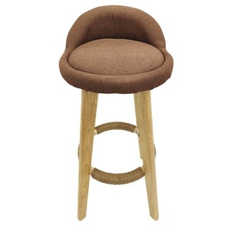 CFLY 時尚家居 實木旋轉高腳椅-70高 咖色 旋轉吧台椅, 1件
