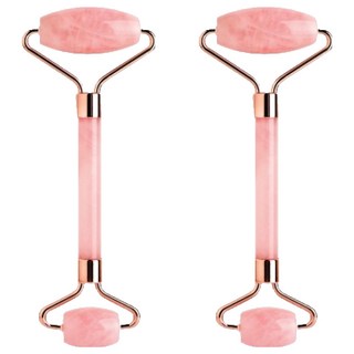 Hierdeco按摩石多功能按摩刮痧系列按摩滾輪, 薔薇石英, 2個