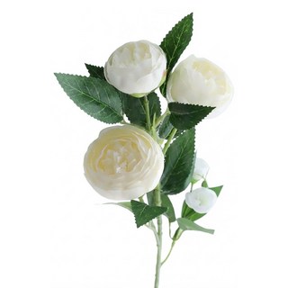 FLORAL M 仿真山茶花 優雅 花藝裝飾 客廳臥室擺設 提升居家品味, 1件, 白色