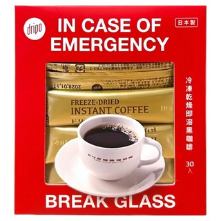 dripo 咖啡焙煎所即溶黑咖啡, 2g, 30條, 1盒