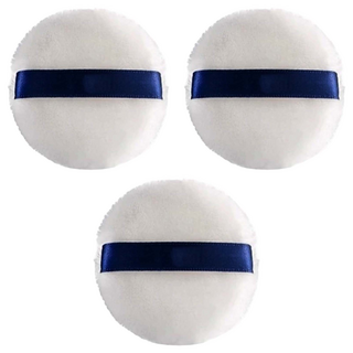 小麥購物 蜜粉粉撲 D067 中(直徑6cm) 白色 - 柔軟親膚 妝容服貼, 3個