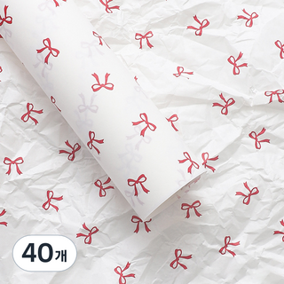 Khohimo DIY材料花束包裝紙 5W0403, 白色 + 紅色, 40個