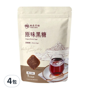 糖鼎 原味黑糖 台灣手工熬煮 輕甜減糖 獨立包裝, 30g, 7顆, 4包