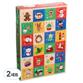 聖誕節倒數日曆 24格禮物包裝盒 DIY套組, 2套, 拐杖
