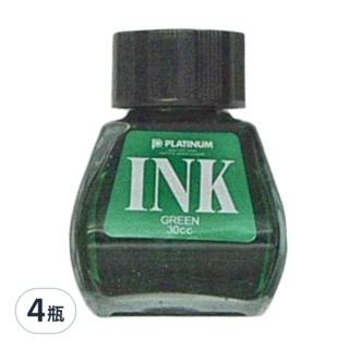 PLATINUM 白金牌 鋼筆專用墨水 INK-400, 綠色, 4瓶