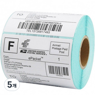 條碼感熱捲筒標籤 600張, 5個