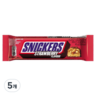 SNICKERS 士力架 草莓味棒, 40g, 5個