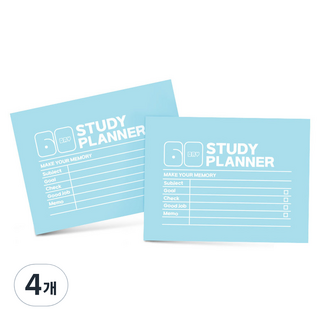 KKOMKKOMI 6쾌한 60天學習計畫本, 混合顏色, 4個