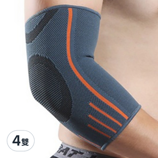 XA 專業運動針織護肘, 藍色 + 橘色 + 黑色, 4雙