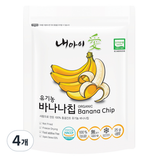 Naeiae 冷凍乾燥水果香蕉片, 25g, 4個