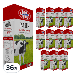 믈레코비타 3.5% 멸균우유, 1L, 36개