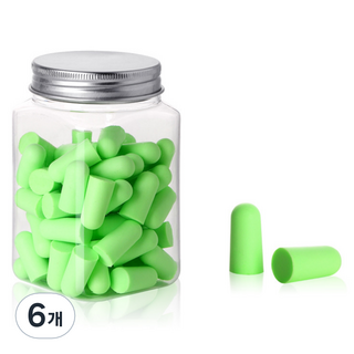 헤이조이 소음 차단 귀마개 그린형광, 6개, 60개입