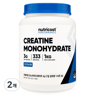 뉴트리코스트 크레아틴 분말, 1kg, 2개