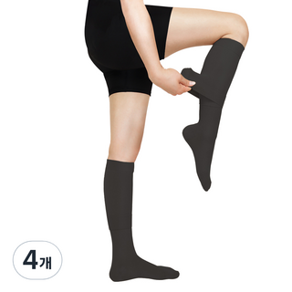 원더워크 프리미엄 의료용 이지 발막힘 압박스타킹 블랙, 4개, 종아리/무릎형
