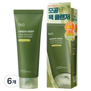 Dr.G 綠色深層毛孔酪梨潔顏泥膜, 6個, 200ml