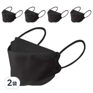 CHACER 佳和口罩 加大醫用口罩 成人用 KF94, 玄鐵厚黑, 5片, 2袋