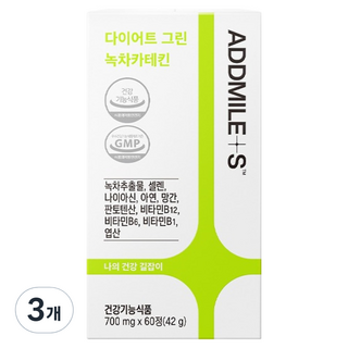 애드마일스 신풍제약 다이어트 그린 녹차카테킨, 3개, 60정