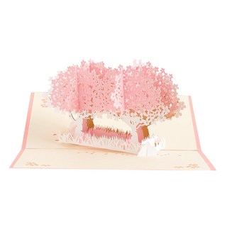 Leeum Dream 櫻花結局 3D立體彈出卡片, 粉色 + 白色, 1個