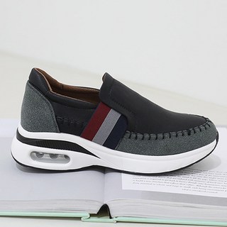 J SHOE 牛皮女款四季氣墊彈力帶套腳鞋