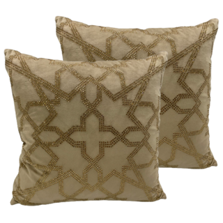 J&N 威爾森貼鑽抱枕 2個 45 x 45cm 咖啡色 居家裝飾 柔軟舒適