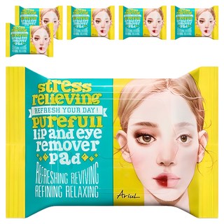 아리얼 스트레스 릴리빙 립앤아이 리무버 패드 30p, 55g, 6개