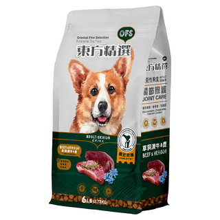 Oriental Fine Selection 東方精選 機能性狗食 關節照護 草飼澳牛&鹿 添加葡萄糖胺 軟骨素 乳酸鈣, 2.72kg, 1袋