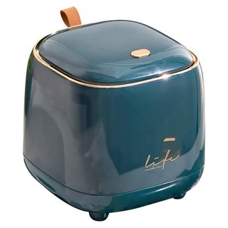 橡合杉 按壓式桌上型迷你垃圾桶, 1層, 墨綠色