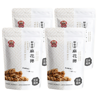 福味 小琉球麻花捲 芝麻口味 200g x 4包, 台灣傳統手工點心, 酥脆涮嘴
