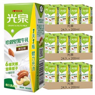 光泉 珍穀堅果牛乳, 200ml, 72入