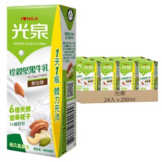 光泉 珍穀堅果牛乳, 200ml, 24入
