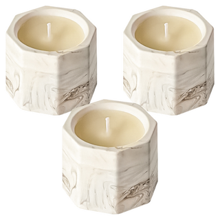 小麥購物 大理石紋香薰蠟燭, 茉莉, 156g, 3個