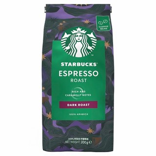 星巴克 濃縮烘焙咖啡豆, 100%阿拉比卡咖啡豆, 200g, 1包
