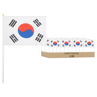 PARTYSHOW 一體型手作太極旗, 紅色 + 藍色 + 黑色 + 白色, 20個