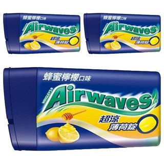 Airwaves 超涼薄荷錠, 蜂蜜檸檬口味, 勁涼爽口口感, 提振精神, 24.3g, 3盒