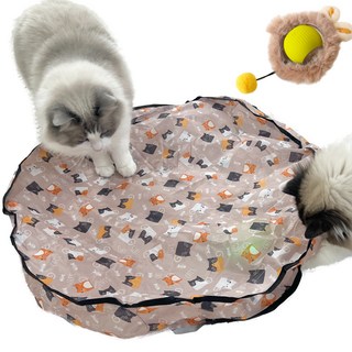 MAAH 고양이 혼자노는 자동 장난감 스마트 볼 + 파우치 세트 SCB-05, 1세트, 옐로우