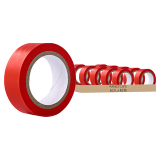 FANCY LIFE 電工絕緣膠帶 紅色 10入, 1組