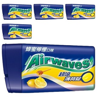 Airwaves 超涼薄荷錠, 蜂蜜檸檬口味, 勁涼爽口口感, 提振精神, 24.3g, 5盒