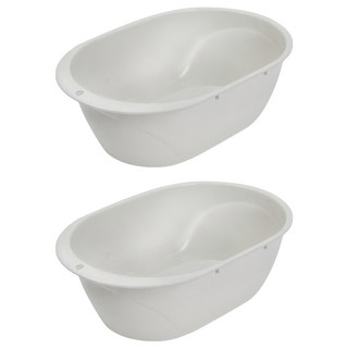 Olyu Living 多用途橢圓大型洗衣盆/澡盆, 大理石白, 2個