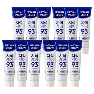 MEDIAN 麥迪安 93%含氟護理牙膏 亮白潔淨款, 120g, 12條