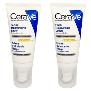 CeraVe 適樂膚 台灣公司貨 全效清爽修護防曬乳 SPF50, 52ml, 2條