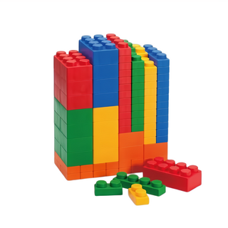 UNiPLAY 抗菌軟積木 MIX款 120片 5種顏色+5種形狀 自由組合 無毒抗菌 材質柔軟, 原色系 多色, 1組