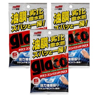 SOFT99 超強力油膜濕紙巾, 6張, 3包