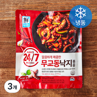 대림선 24/7 깔끔하게 매콤한 무교동 낙지 볶음 (냉동), 350g, 3개