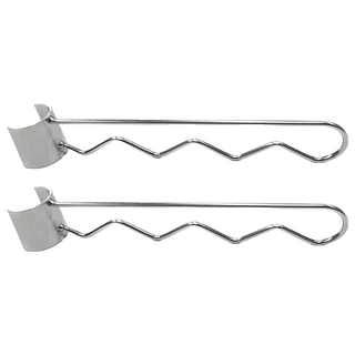 KI WISH 居家生活 半套筒波浪掛衣桿 附黑色夾片 2片, 銀色, 2入