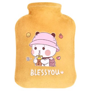 拍平方 毛絨熱水袋 500ml PVC+短毛絨, 1個