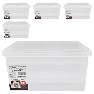 FUDOGIKEN 不動技研 手把附蓋收納盒 F2553, 透明色, 5個