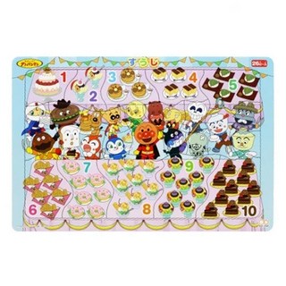 sun-star 麵包超人 知育數字認知拼圖-美食, 26片, 1個