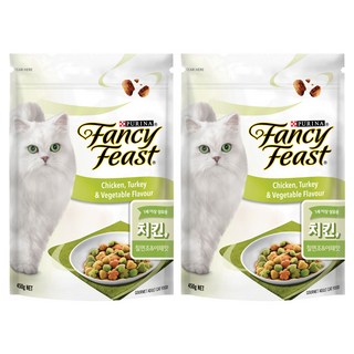 팬시피스트 어덜트 고양이 건식사료, 닭+칠면조, 450g, 2개