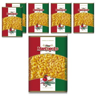MarCopoLo 馬可波羅 稜紋彎管麵 全素, 500g, 6包